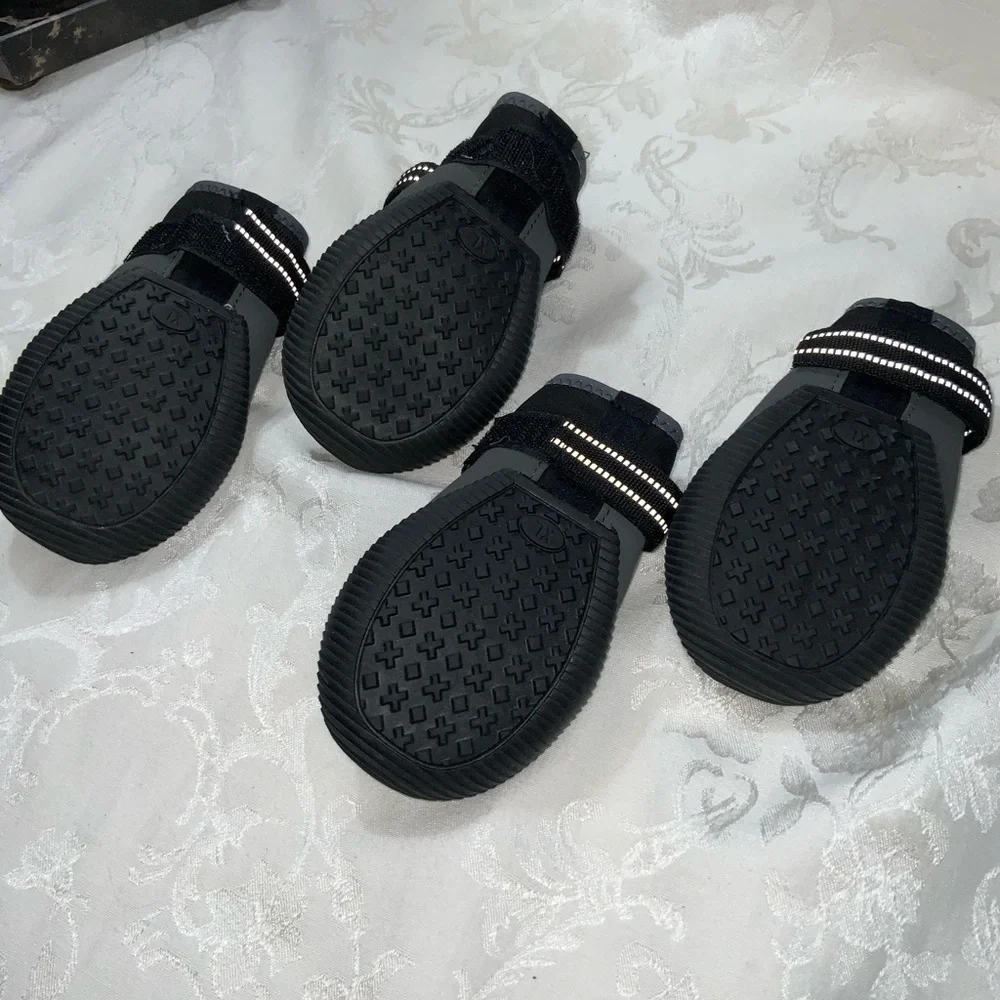 Top Paw Black Reflective Adjustable Booties Non-Skid Rubber Soles NWOT XL